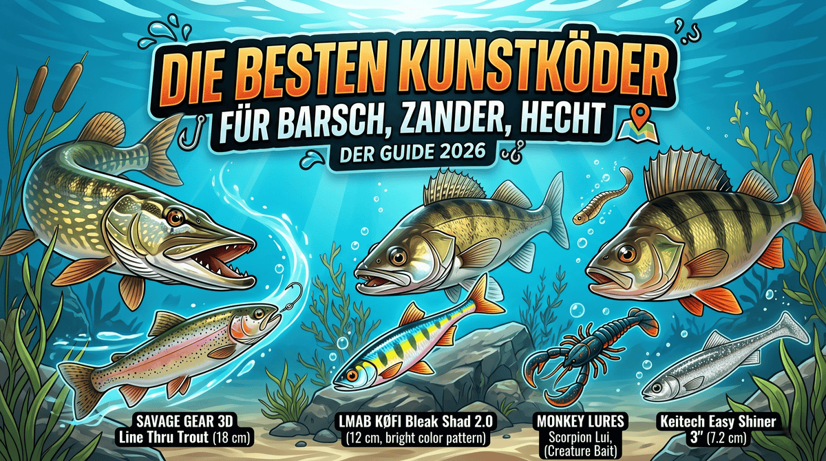 Die besten Kunstköder für jeden Zielfisch: Barsch, Zander und Hecht